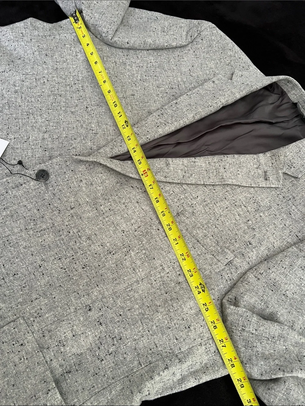 NWT. 100% Wool Paul Fredrick Light Gray Speckled Sport Coat